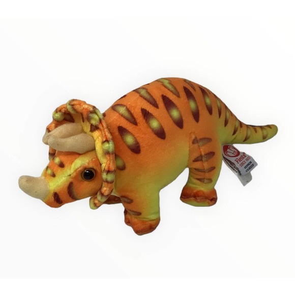 Fiesta Other - Fiesta Triceratops Dinosaur 11" Plush Orange Yellow Stuffed Animal Toy